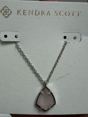 Kendra Scott Soft Pink Teardrop Pendant Necklace - Silver